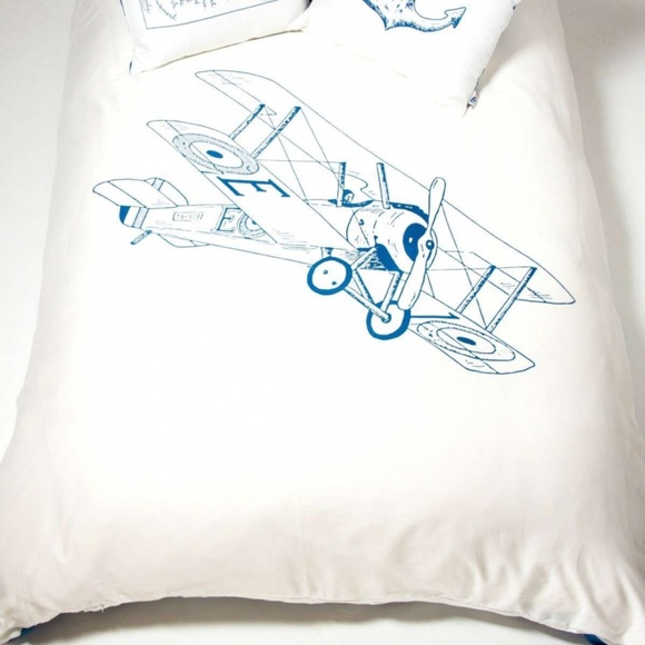 ORGANIC COTTON BIPLANE DUVET COVER TWIN - Picture 2 of 3